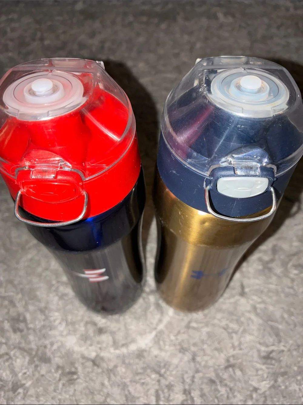 Lot 3 under armour water bottle metal plastic squeeze flip top 18oz 32oz sports